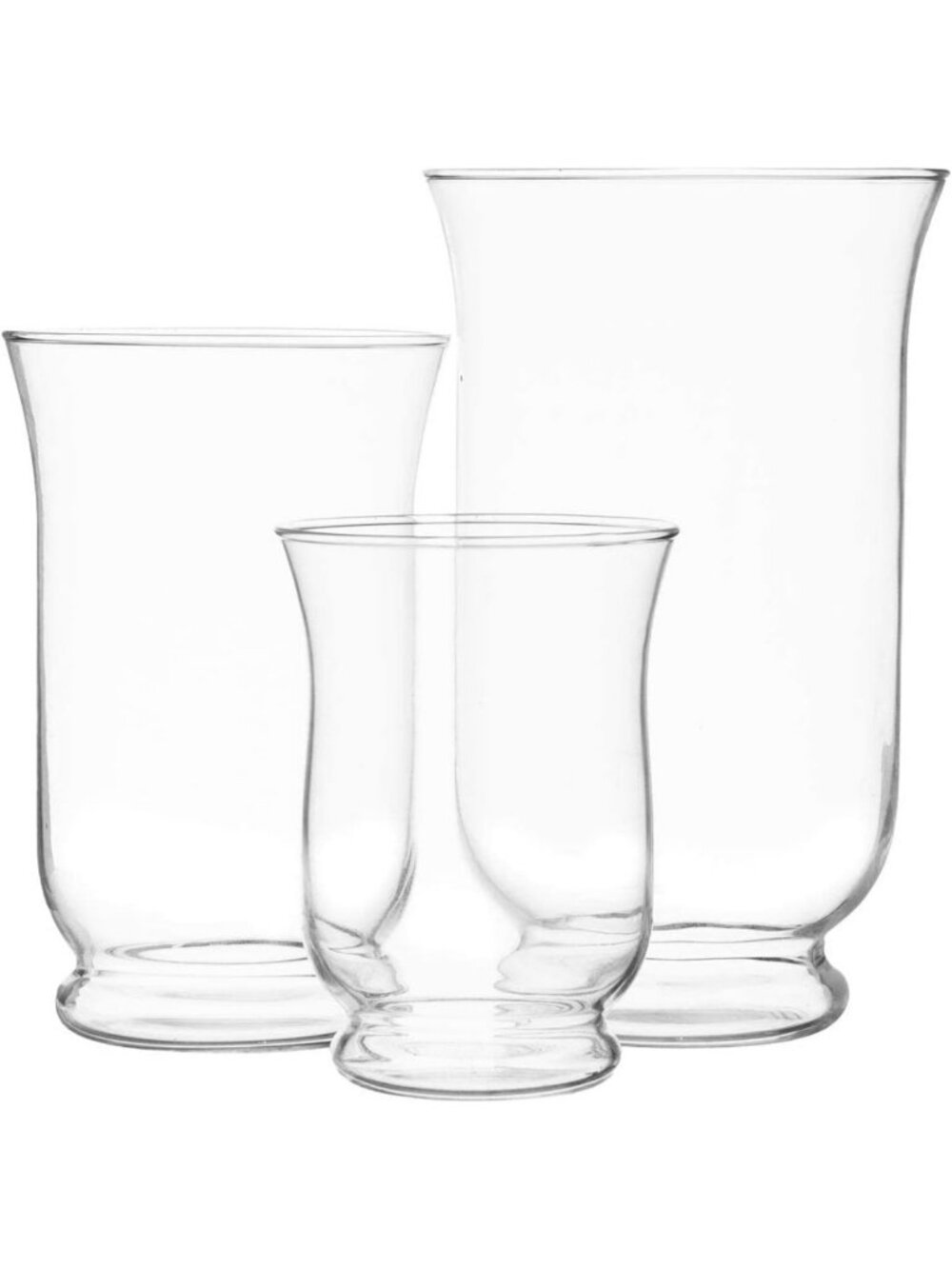 Elegant Clear Glass Pillar Candle Holders Set of 3 - 6", 8", 10" for Home Decor